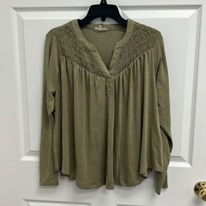 Olive green long sleeve blouse